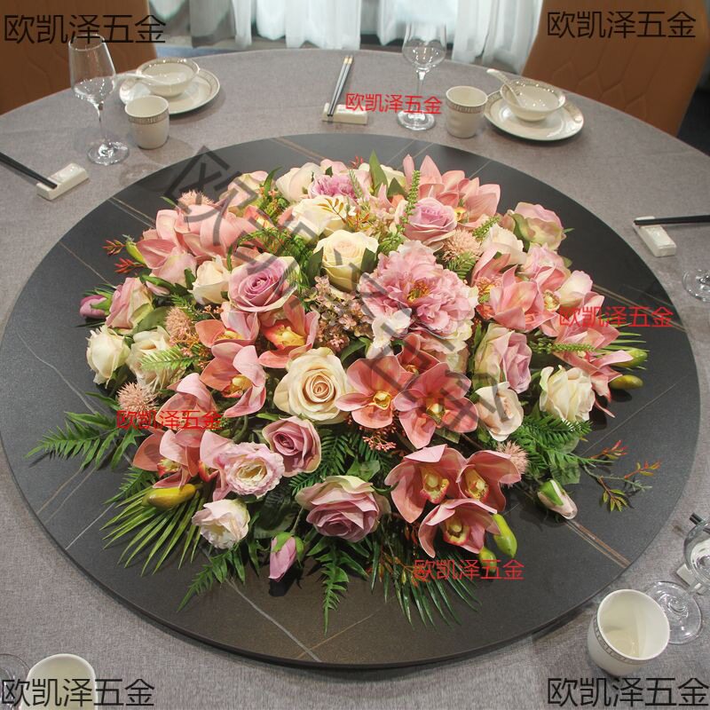 高端酒店餐桌花摆花大圆桌餐厅仿真花摆放装饰花餐桌上放的装饰花