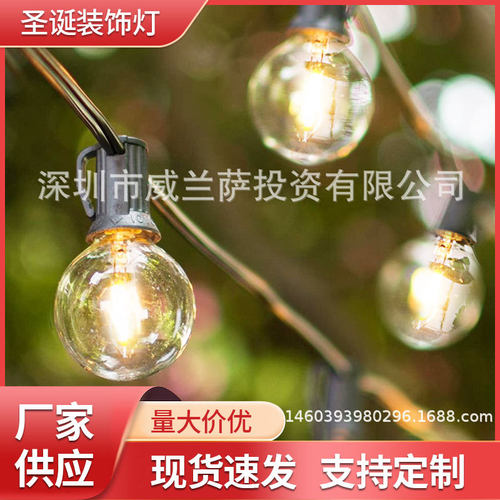 亚马逊G4025LED球泡灯串插电110V-240V带尾插庭院圣诞装饰灯厂家
