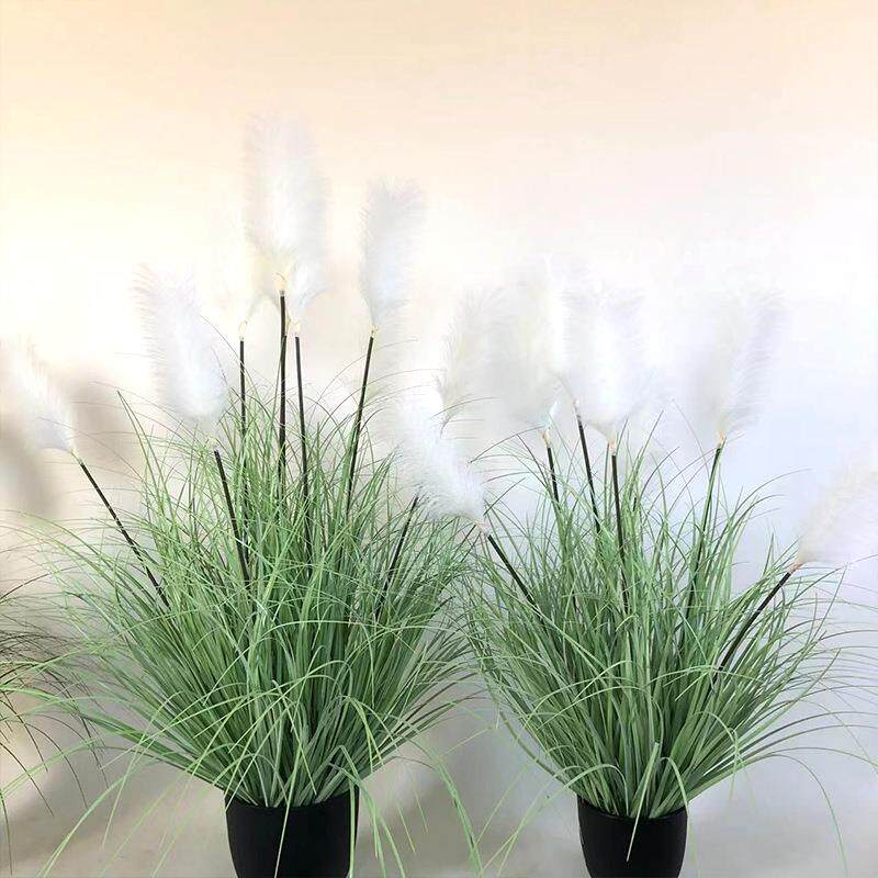 外贸仿真芦苇单支洋葱草狗尾草把束仿真绿植盆栽室内装修插花摆件
