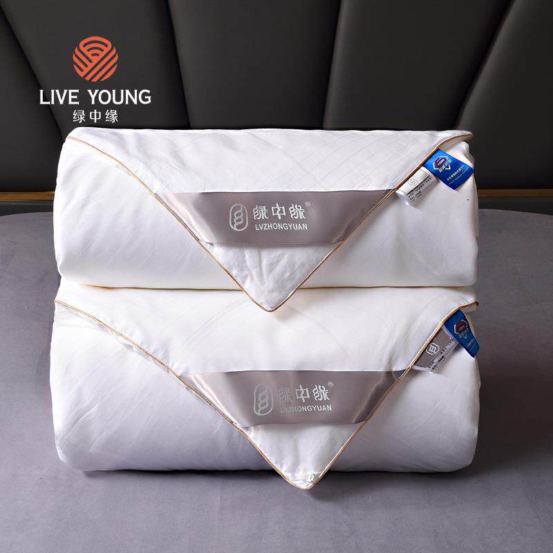绿中缘蚕丝子母被双宫桑蚕丝1+3斤子母被凯莉全棉面料蚕丝被芯