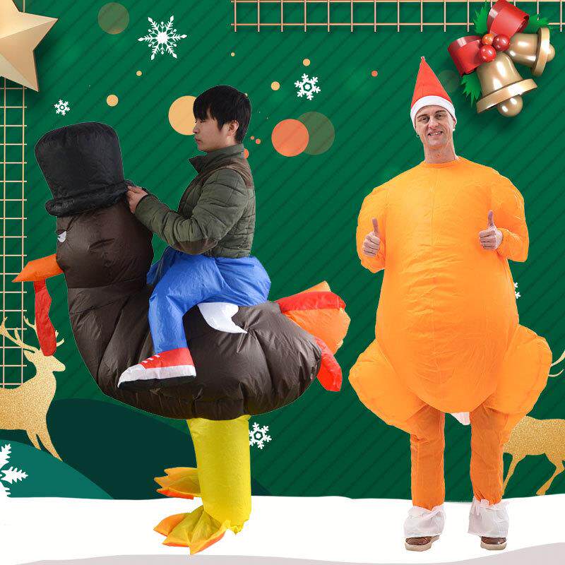 感恩节火鸡服装充气服派对节日活动服饰圣诞节卡通行走人偶