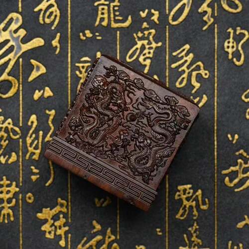 天然雷击木枣木道经师宝印三宝印章纯手工雕刻九龙印章纯手工雕刻