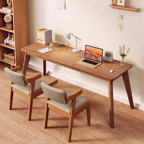 长条桌子客厅大长书桌实木腿电脑桌学习工作台双人家用成人书法桌