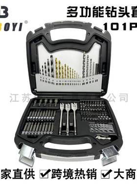 多功能钻头套装101pc高速钢麻花钻建工钻木工钻批头扁钻热销