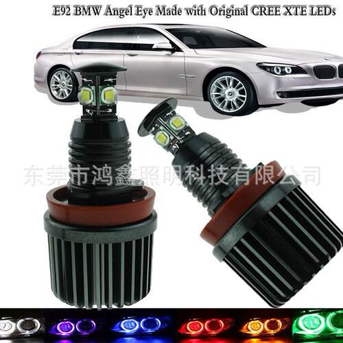 适用宝马X5X6系E9240WCREET6光源LED天使眼大灯M3天使眼光圈
