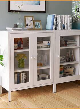 （Export）加厚北欧铁艺家用餐边酒水储物柜轻奢现代简约收纳矮柜