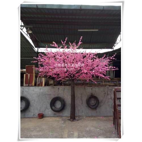 大型仿真桃树春节摆花假桃花树装饰品景观布景仿真树