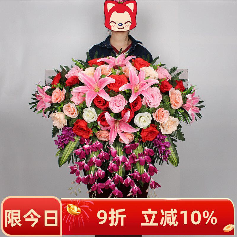 讲台花花演讲台花束台假花挂式下垂绢花会议桌花摆花