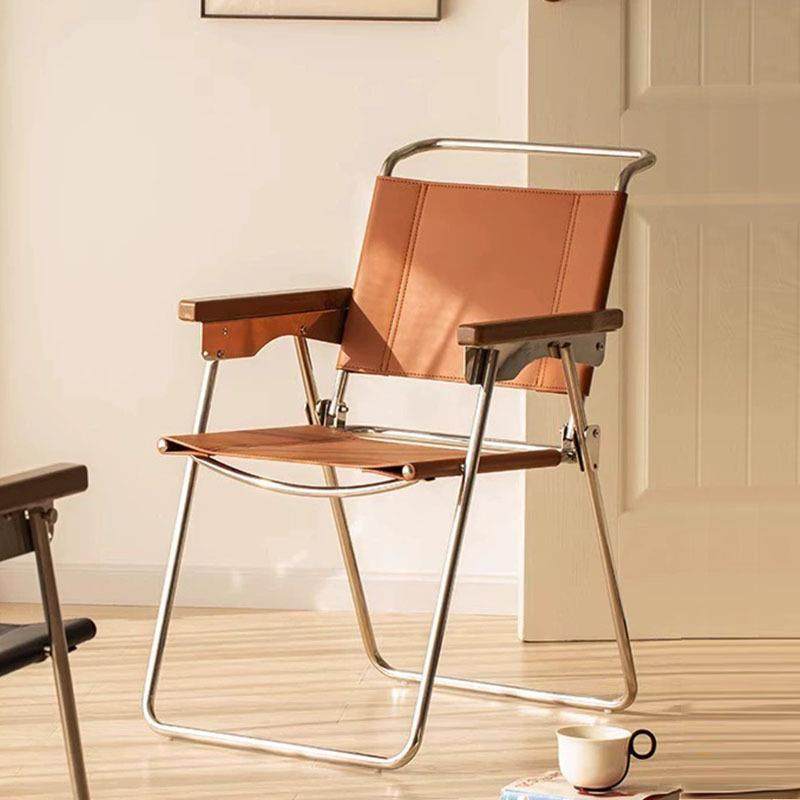 北欧中古餐椅家用设计师不锈钢马鞍皮休闲椅折叠椅扶手椅网红爆款,节庆用品/礼品,新娘配件,淘宝优惠券,粉丝福利购,淘宝优惠卷