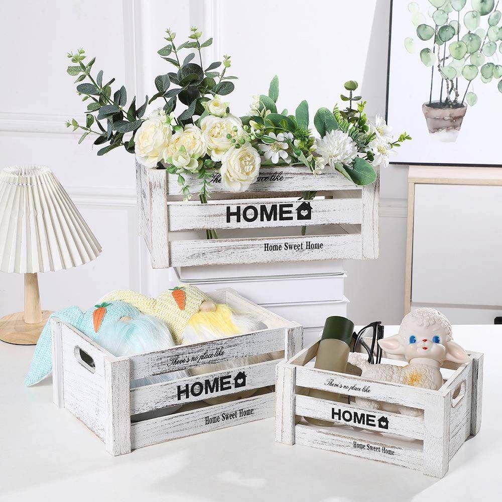 现货木制整理收纳筐超市水果陈列筐做旧装饰箱木质杂物储物箱,节庆用品/礼品,新娘配件,淘宝优惠券,粉丝福利购,淘宝优惠卷