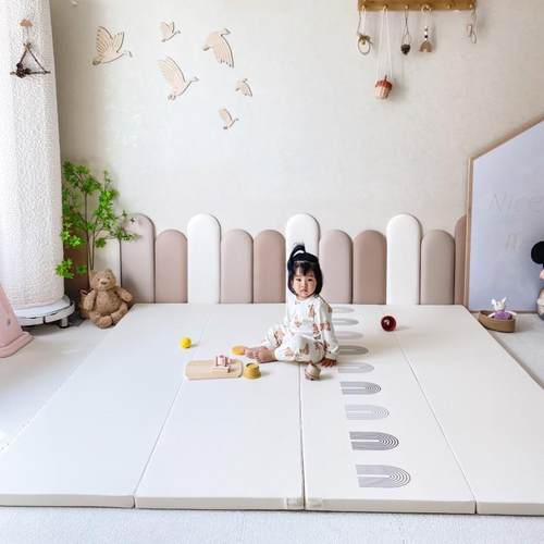 抗菌宝宝爬行垫拼接加厚4cm婴儿爬爬垫客厅儿童可折叠地垫无缝