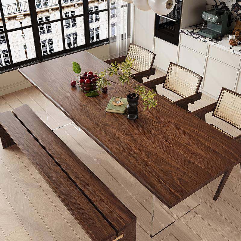 亚克力悬浮餐桌家用现代简约黑胡桃木桌长方形实木书桌日式餐桌椅,鲜花速递/花卉仿真/绿植园艺,割草机/草坪机,淘宝优惠券,粉丝福利购,淘宝优惠卷