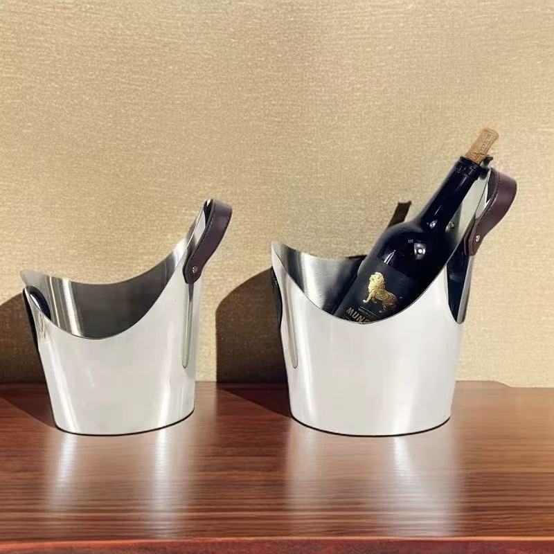 高级感轻奢样板间冰桶花器插花器托盘摆件酒店大堂客厅玄关饰品图片