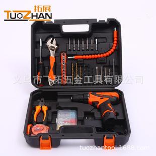 家用五金工具套装多功能手提便携锂电钻拓展工具锂电钻88件套