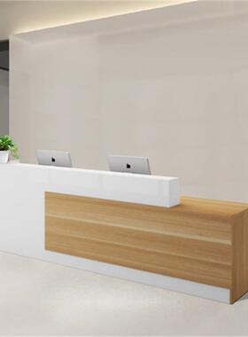 ft简约时尚接待台咨询服务台办公前台桌服装店收银台吧台桌烤漆前