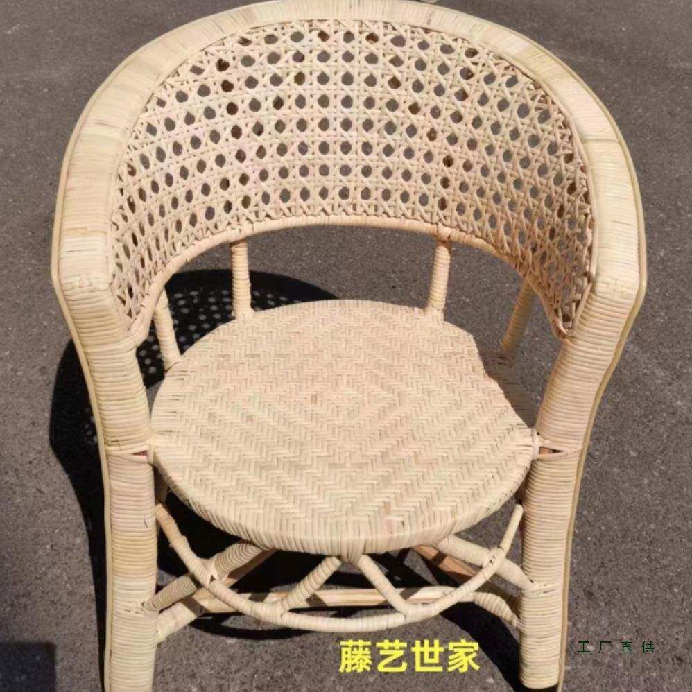 小号藤椅围椅真藤坐编织老人椅休闲椅乘凉椅客厅茶几靠背仿藤凳子