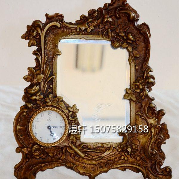 工艺镜子钟表|全铜机械把玩钟表|仿古董钟老式上弦座钟台钟挂钟