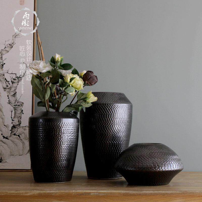 黑色花瓶摆件客厅电视柜创意百合鲜花干花麦穗插花仿真花简约,电子元器件市场,其它元器件,淘宝优惠券,粉丝福利购,淘宝优惠卷