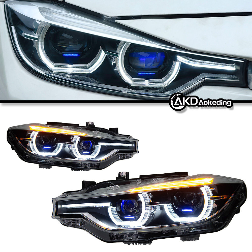 专用13-18款宝马3系F30Led勺子聚光灯320i325i大灯总成双透镜LED