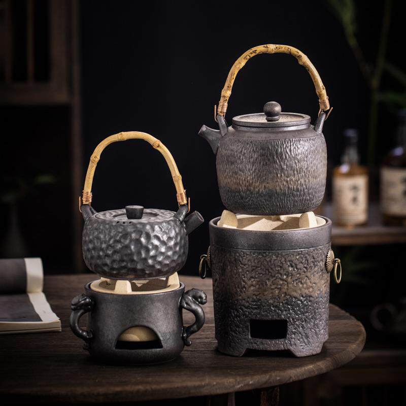 日式粗陶家用蜡烛碳火烤茶炉陶瓷焙茶炉醒茶器提香暖茶台器具套装