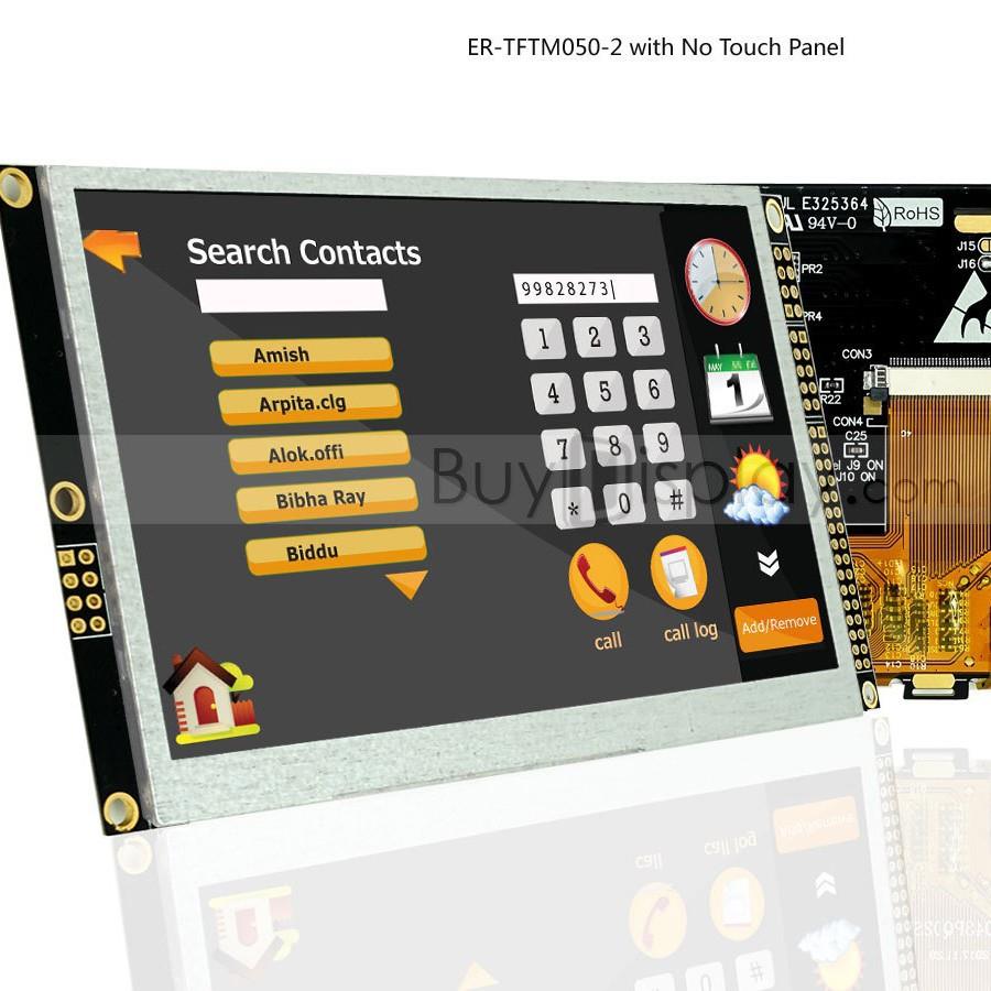 5寸TFTLCD彩色液晶显示屏配RA8875控制板/并串口/可配触摸屏