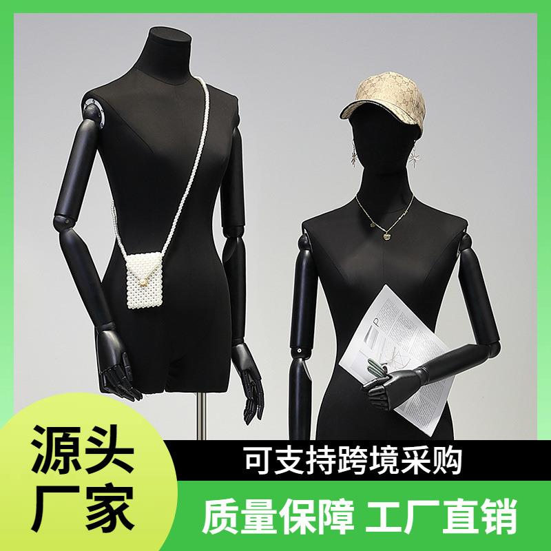 韩版锁骨模特道具服装店黑色小胸模特架子人偶橱窗假人体展示架