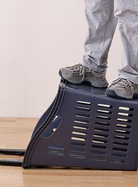 超市购物小拉车带轮超市手提购物篮买菜购物黑色红色黄色浅灰