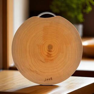 砧板实木木银杏切菜板家用防霉圆树墩整木白果树案板加厚厨房