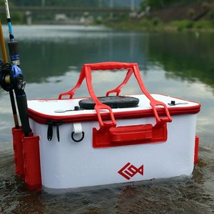 硬壳溪流路亚矶钓窝料箱一体成型不可折叠活鱼桶海钓饵料箱钓鱼桶