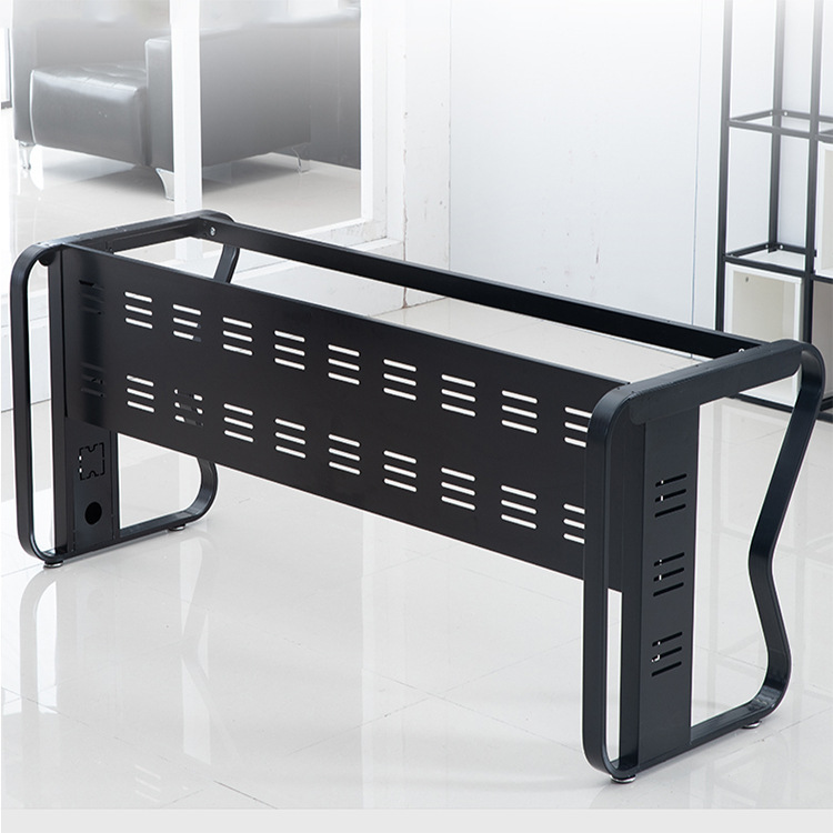 加挡板单人办公桌腿经理桌支架脚桌腿蝴蝶铁架腿老板桌架现代简约