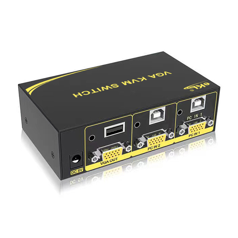 eKL-21U KVM二进一出切换器 USB 2口 鼠标键盘 支持无线1080P