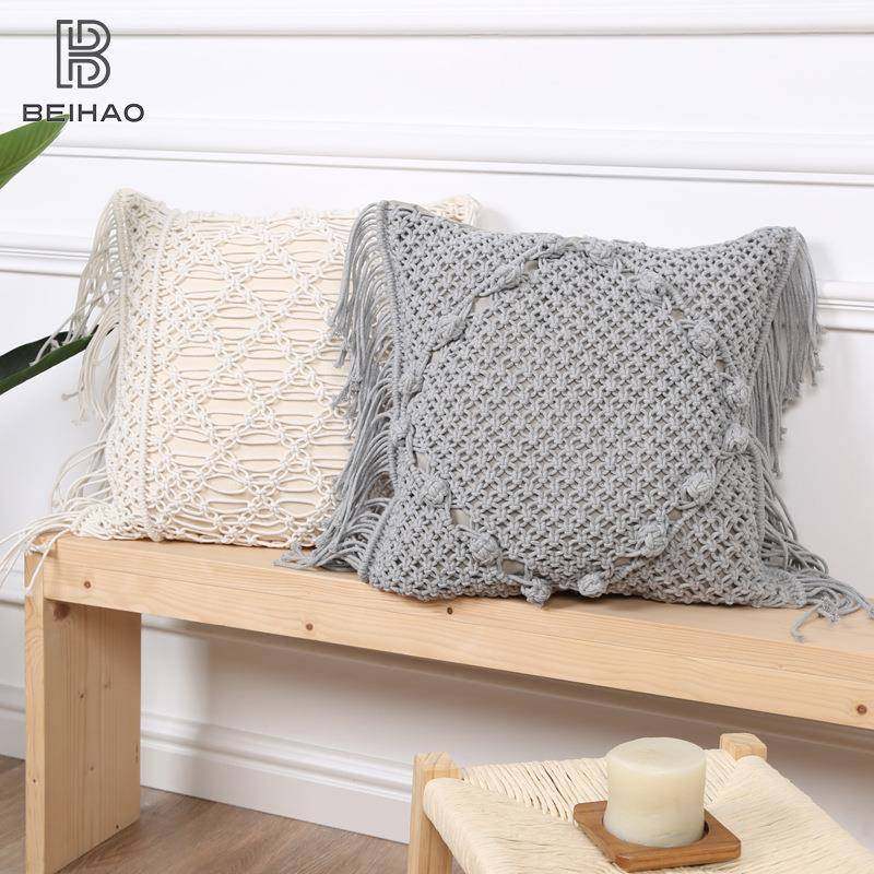 编织流苏抱枕套手工编绳抱枕靠垫客厅卧室沙发几何图案装饰枕头套,机械设备,其他机械设备,淘宝优惠券,粉丝福利购,淘宝优惠卷