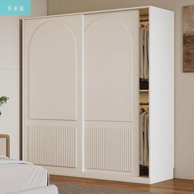 新款2025爆款奶油风推拉门衣柜家用卧室现代简约柜子小户型大衣橱,纺织面料/辅料/配套,纺织机械配件,淘宝优惠券,粉丝福利购,淘宝优惠卷