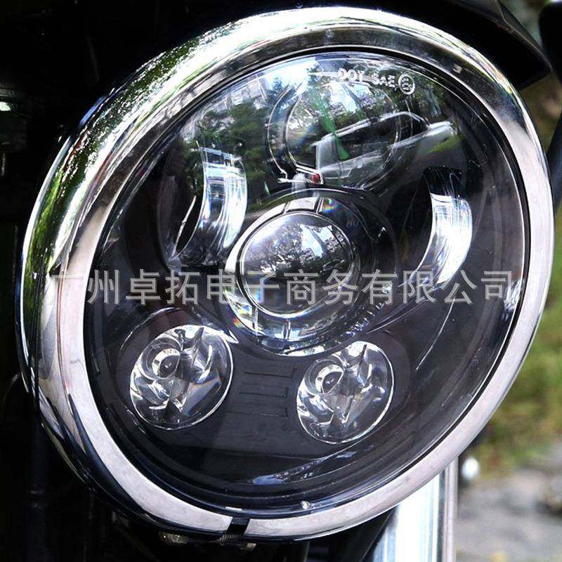直销适用5.75寸哈雷前大灯哈雷摩托改装前照灯LED45W远近光灯
