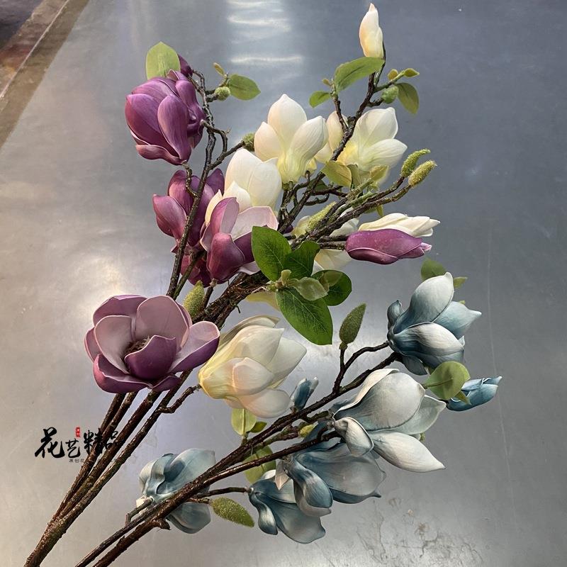 手感保湿假花仿真玉兰花木棉花木槿花大型假树摆放花艺绢花