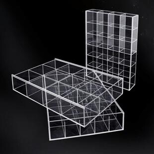 亚克力格子收纳盒透明亚克力分隔收纳盒珠宝饰品文玩纽扣展示加高