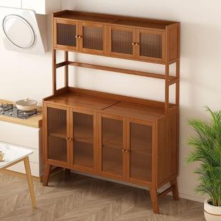 轻奢餐边柜简易餐具柜子一体靠墙高柜家用落地带门多层茶水柜客厅