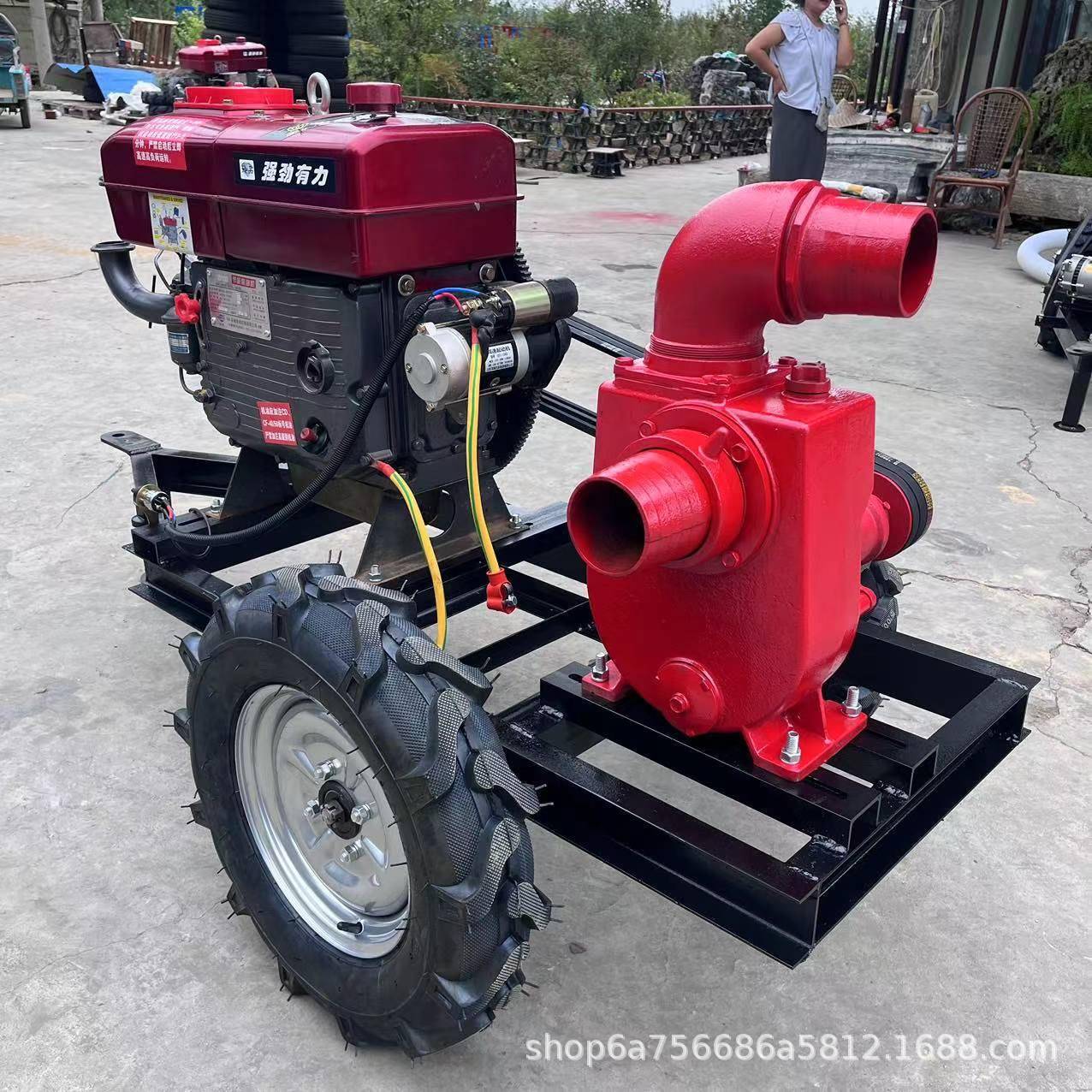 四寸六寸灌溉自吸泵 农用抗旱浇地用高压泵 移动式柴油抽水泵