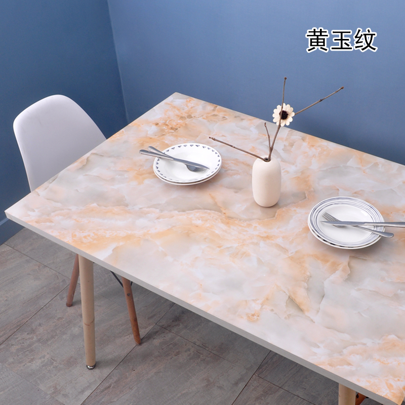 加厚pvc不透明餐桌垫仿大理石桌布防水彩色塑料软玻璃台布茶几垫