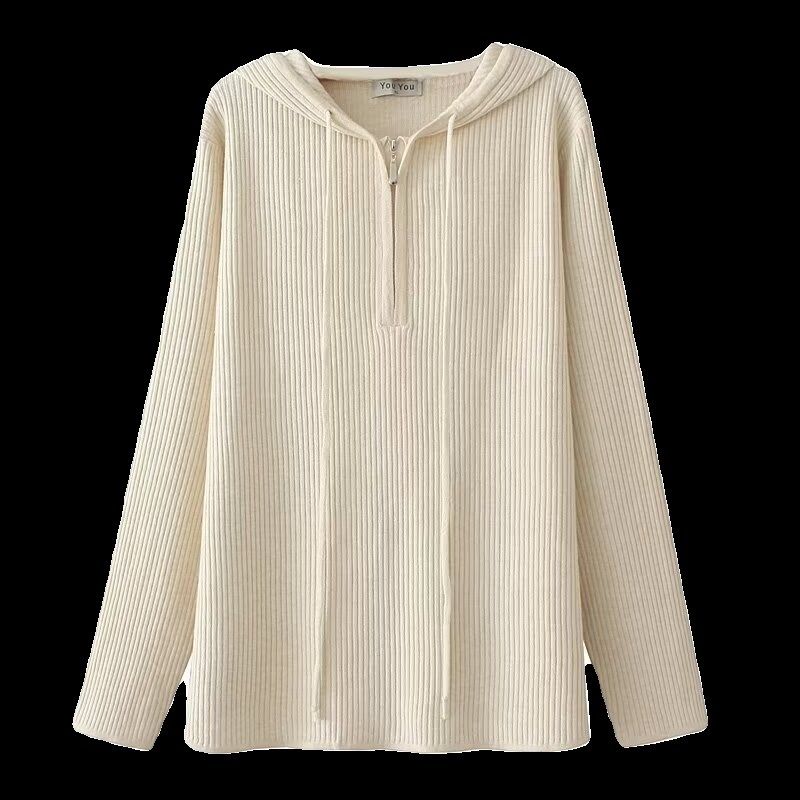 大码女装春秋装拉链上衣针织衫女胖mm宽松显瘦休闲打底衫连帽毛衣,女装/女士精品,大码内搭,淘宝优惠券,粉丝福利购,淘宝优惠卷