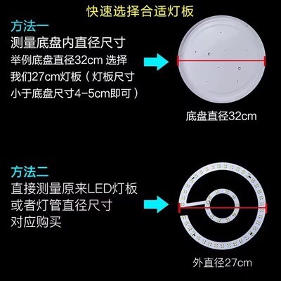 led吸顶灯风扇灯芯 圆形替换灯盘灯板灯带灯条光源家用超亮节能灯