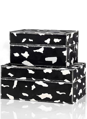 轻奢软装饰品组合售楼部客厅书房书柜玄关高级感样板间首饰盒摆件