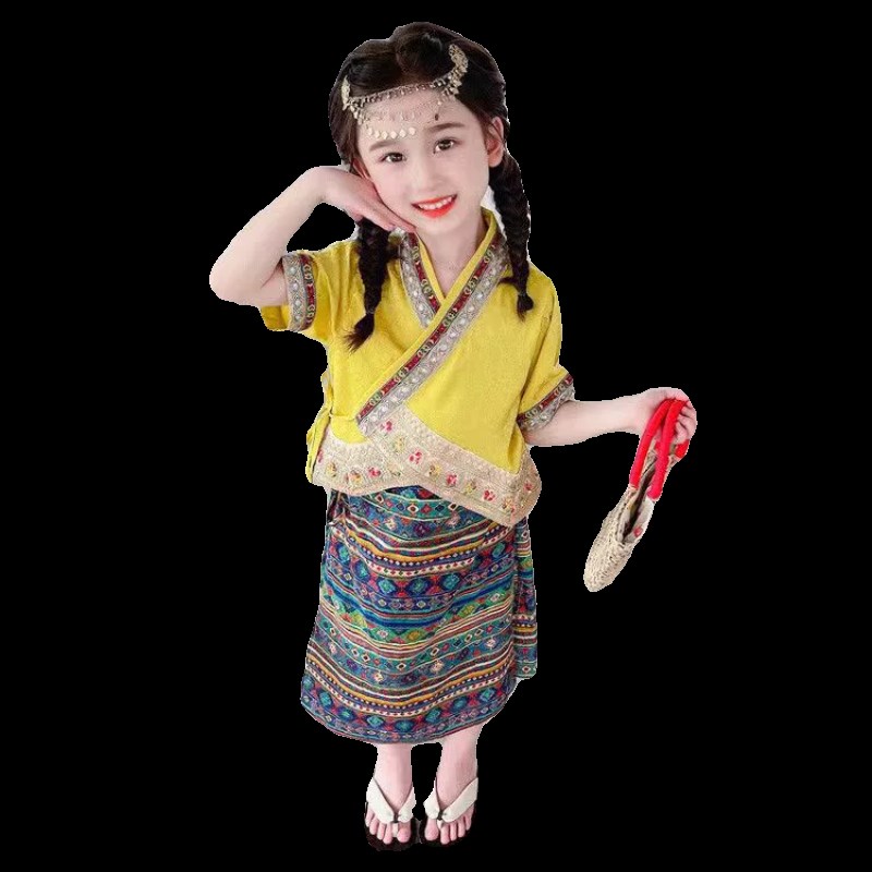 傣族服装男女童云南旅游少数民族服西双版纳舞蹈服幼儿园表演服