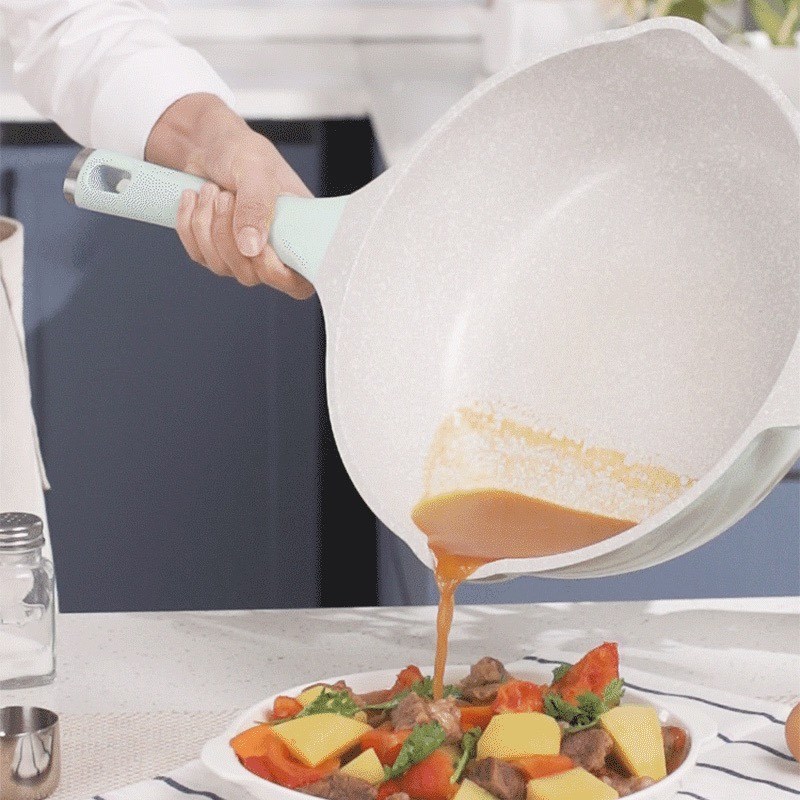 居派GiPP优质靓彩炒锅不粘锅陶瓷锅家用平底锅炒菜锅煎锅锅具大勺