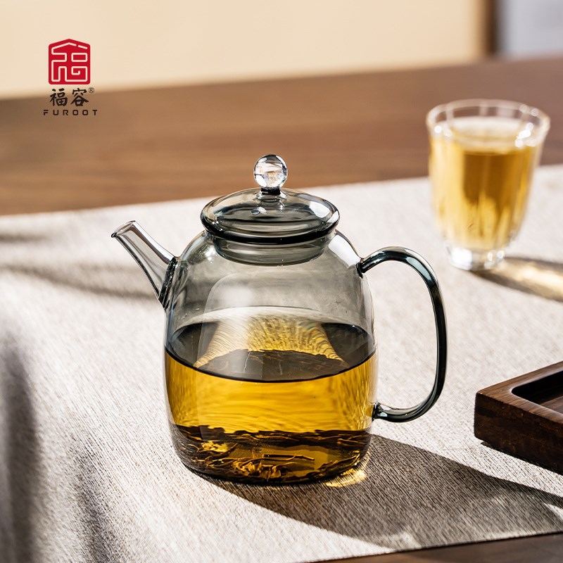 福容秦钟壶小茶壶围炉煮茶高硼硅玻璃耐高温茶具办公室过滤泡茶壶