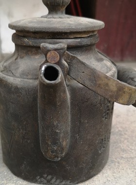 古玩铜器收藏仿古纯铜寿星老头李白手提壶水壶茶壶酒壶古董老物件