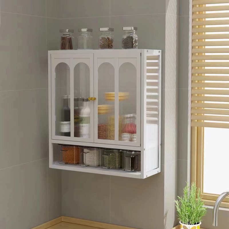 厨房调料置物架壁挂免打孔分层多功能家用油盐酱醋防尘收纳储物柜