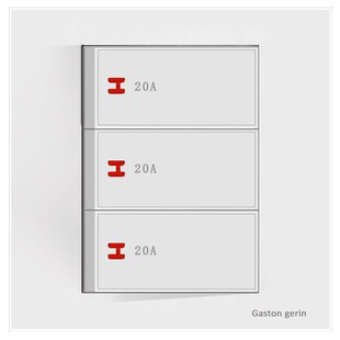 86型三开20A开关大功率面板双断电源空调热水器曲架三位大电流制