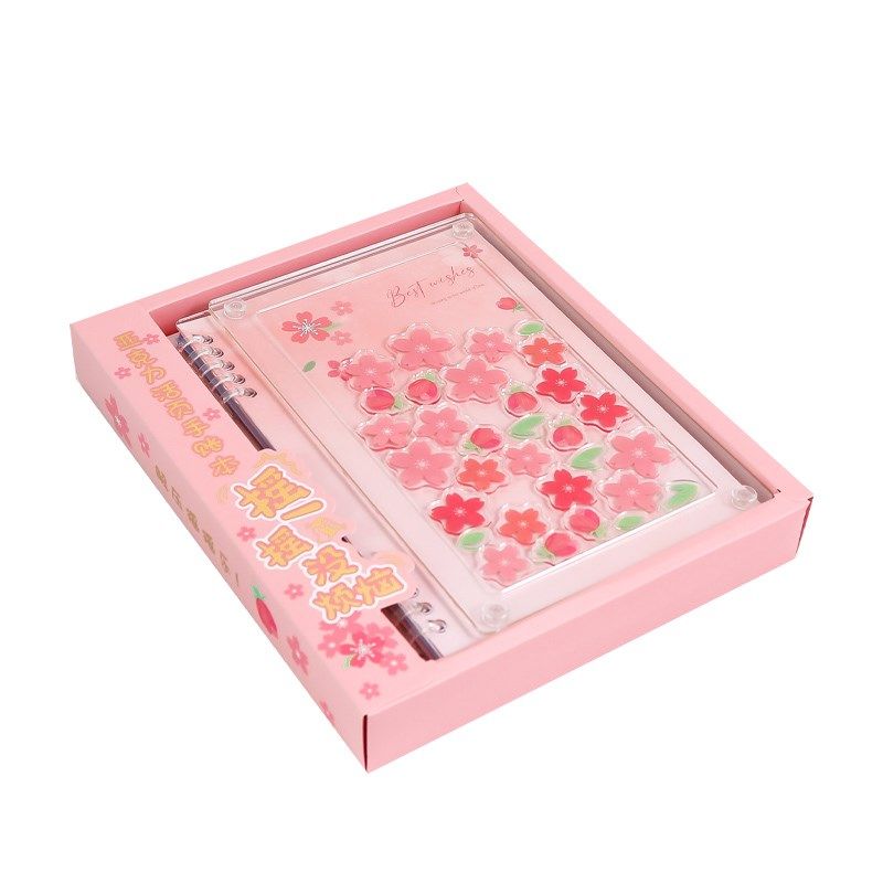 高颜值礼盒装透明亚克力摇摇乐A5笔记本A7活页手帐本学生记事本子