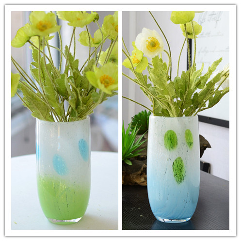 美式田园白色小玻璃花瓶办公室餐厅桌面鲜花水培器笔筒杂物罐礼品